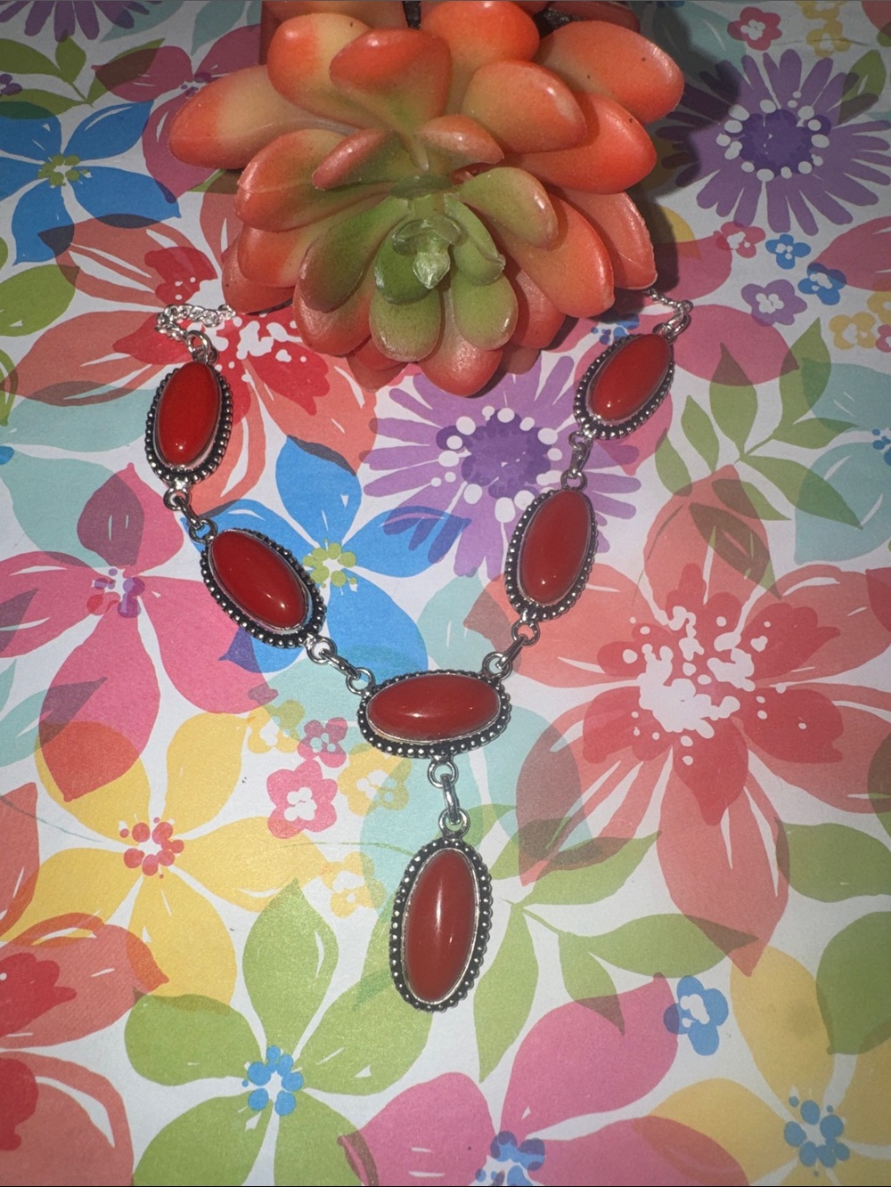 Silver Coral Necklace
